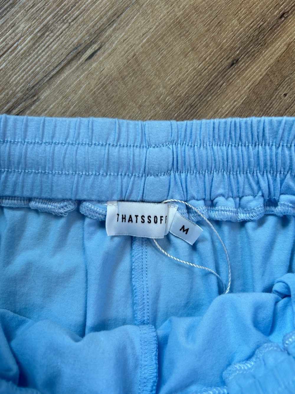 Light Blue Drawstring Wide-Leg Sweatpants - Picture 4 of 8